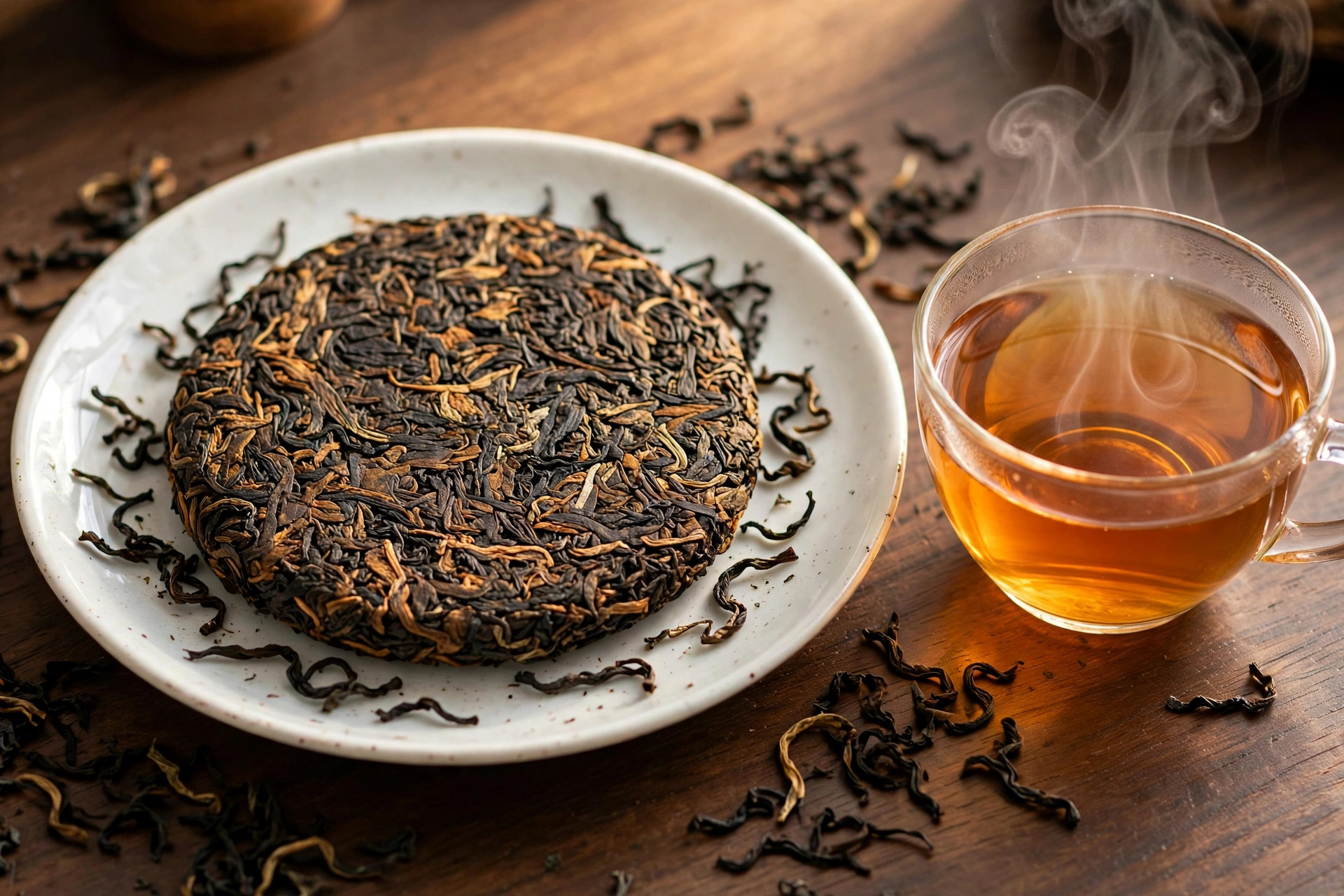 無量山茶餅與茶湯